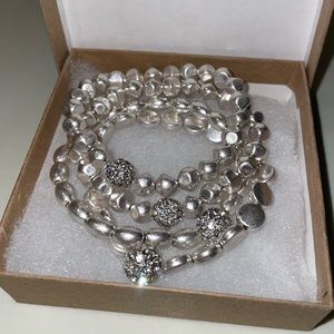 Set of 4 sliver bracelets